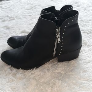 Studded faux leather biker booties size 7